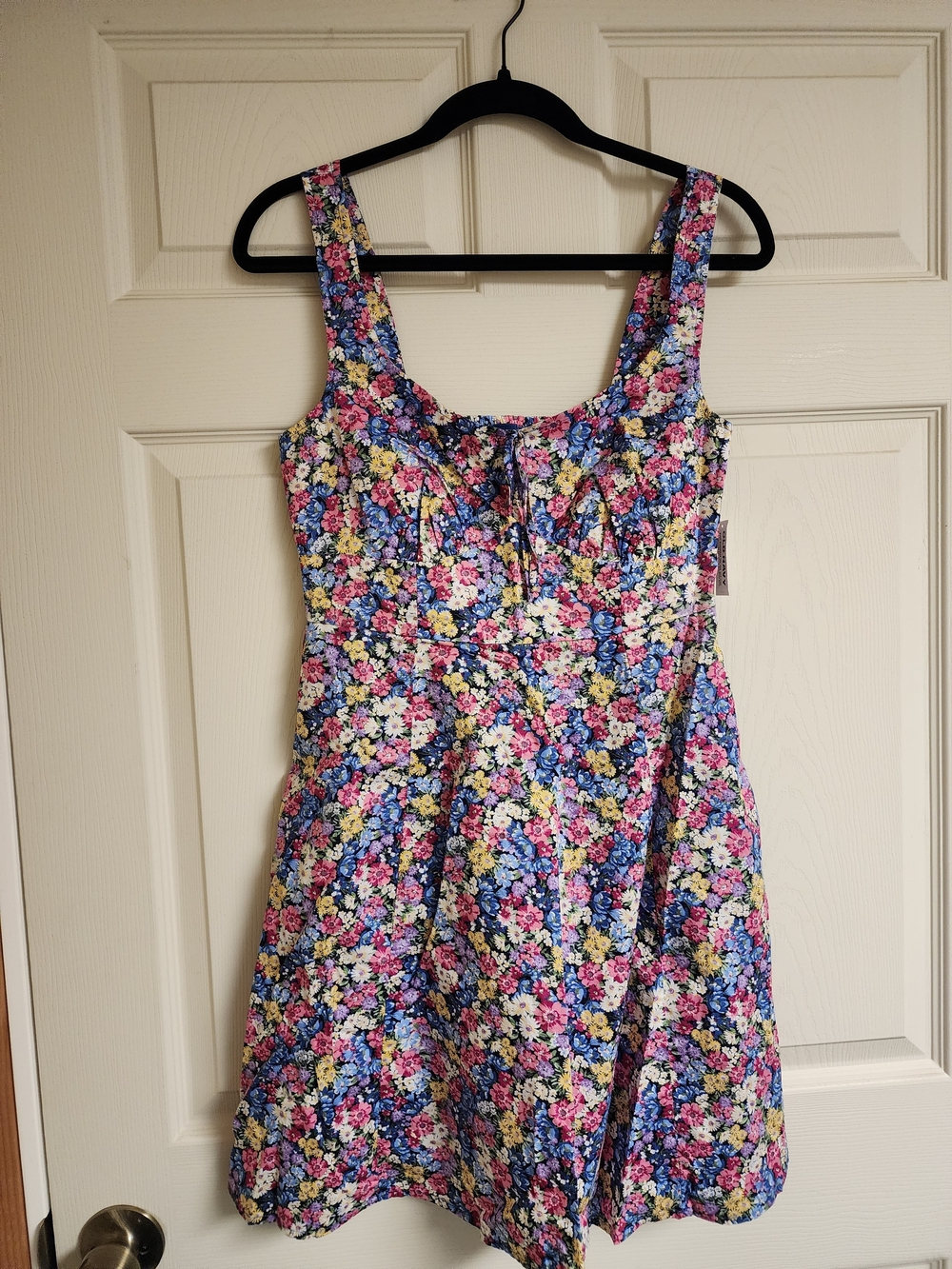 Floral A-Line Sundress in Pink, Blue & Yellow